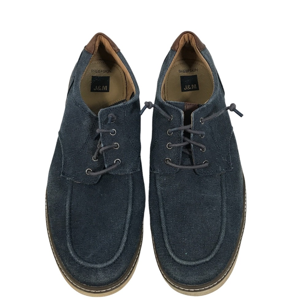 Johnston & Murphy McGuffey Mens US 12M Blue Sheepskin Oxford‎ Sneaker Shoes